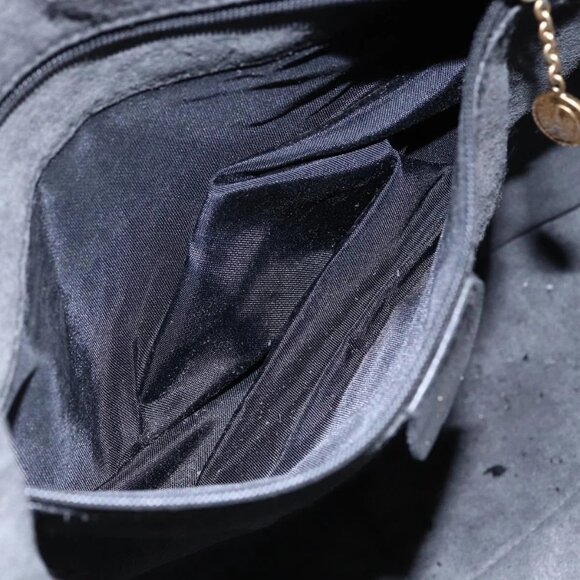 GUCCI Bamboo Shoulder Bag Leather Black Gold Auth - Picture 12 of 15